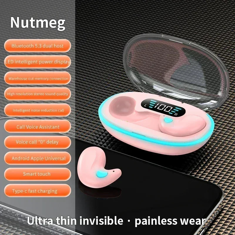 Original Sleeping Earbuds Wireless Mini Headphones For Work TWS Bluetooth Earphone Stereo Hidden Headsets with Mic HD Call Sport