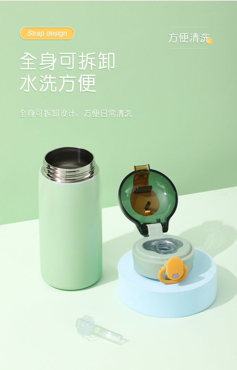 Insulated Cup for Women, High Appearance Value, Wholesale 304 Stainless Steel Portable Insulated Cup, Children's Pop-Top Insulated Water Cup with Straw
