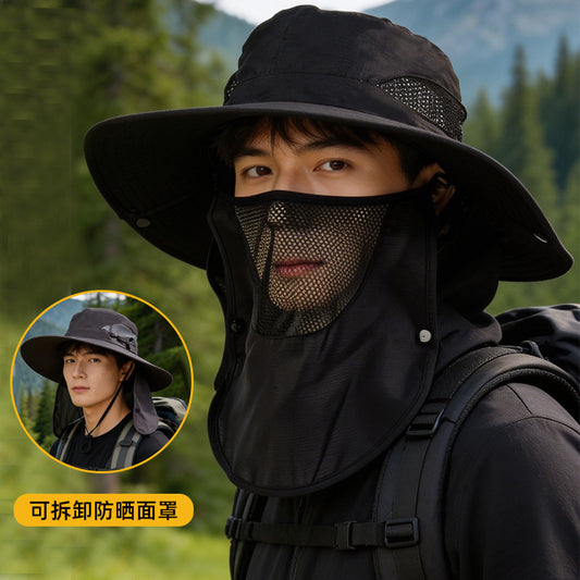 Sun Protection Hat for Men, New Style Cycling Sun Hat, Outdoor Face-Covering Fisherman Hat, Summer Breathable Hat for Men, Cross-Border Wholesale