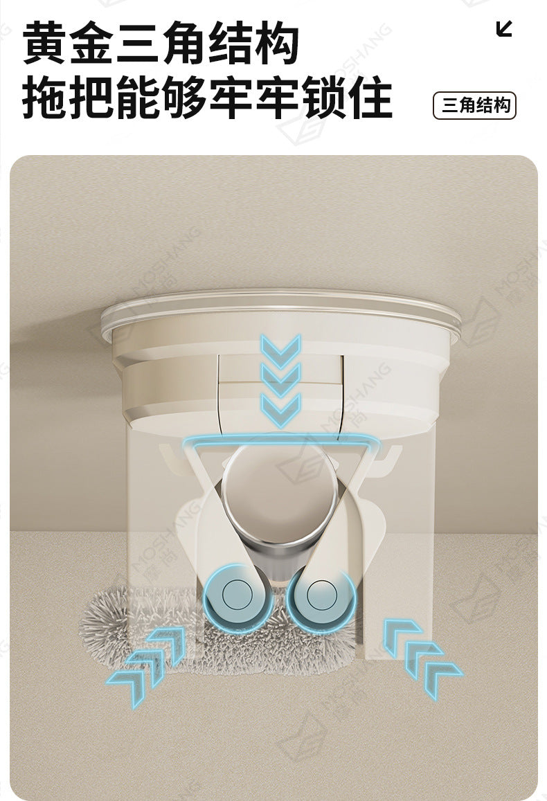 Suction Cup Mop Holder, No-Drill Wall-Mounted Broom and Mop Clip Hook Holder, Bathroom Wall Storage Solution