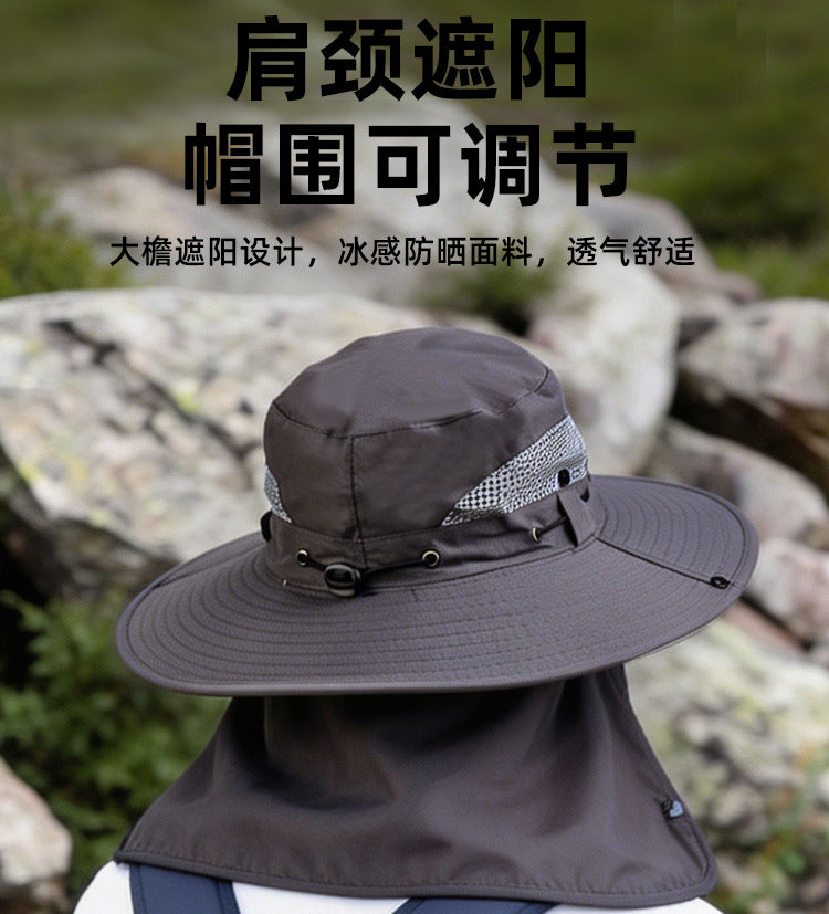 Sun Protection Hat for Men, New Style Cycling Sun Hat, Outdoor Face-Covering Fisherman Hat, Summer Breathable Hat for Men, Cross-Border Wholesale