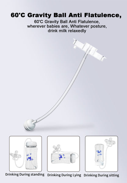 Amazon's Popular Creative Baby Bottle Hands-Free Feeding Device Wide-Mouth Pp Baby Bottle 300ml