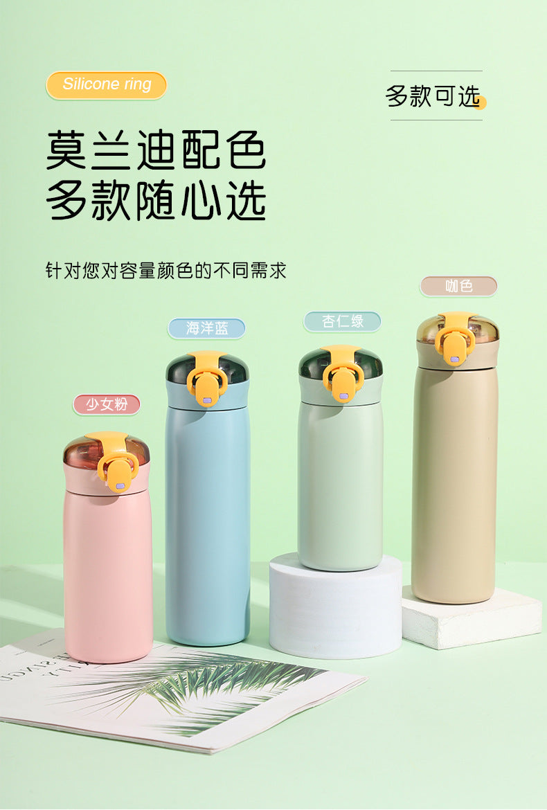 Insulated Cup for Women, High Appearance Value, Wholesale 304 Stainless Steel Portable Insulated Cup, Children's Pop-Top Insulated Water Cup with Straw