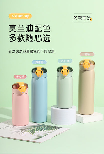 Insulated Cup for Women, High Appearance Value, Wholesale 304 Stainless Steel Portable Insulated Cup, Children's Pop-Top Insulated Water Cup with Straw