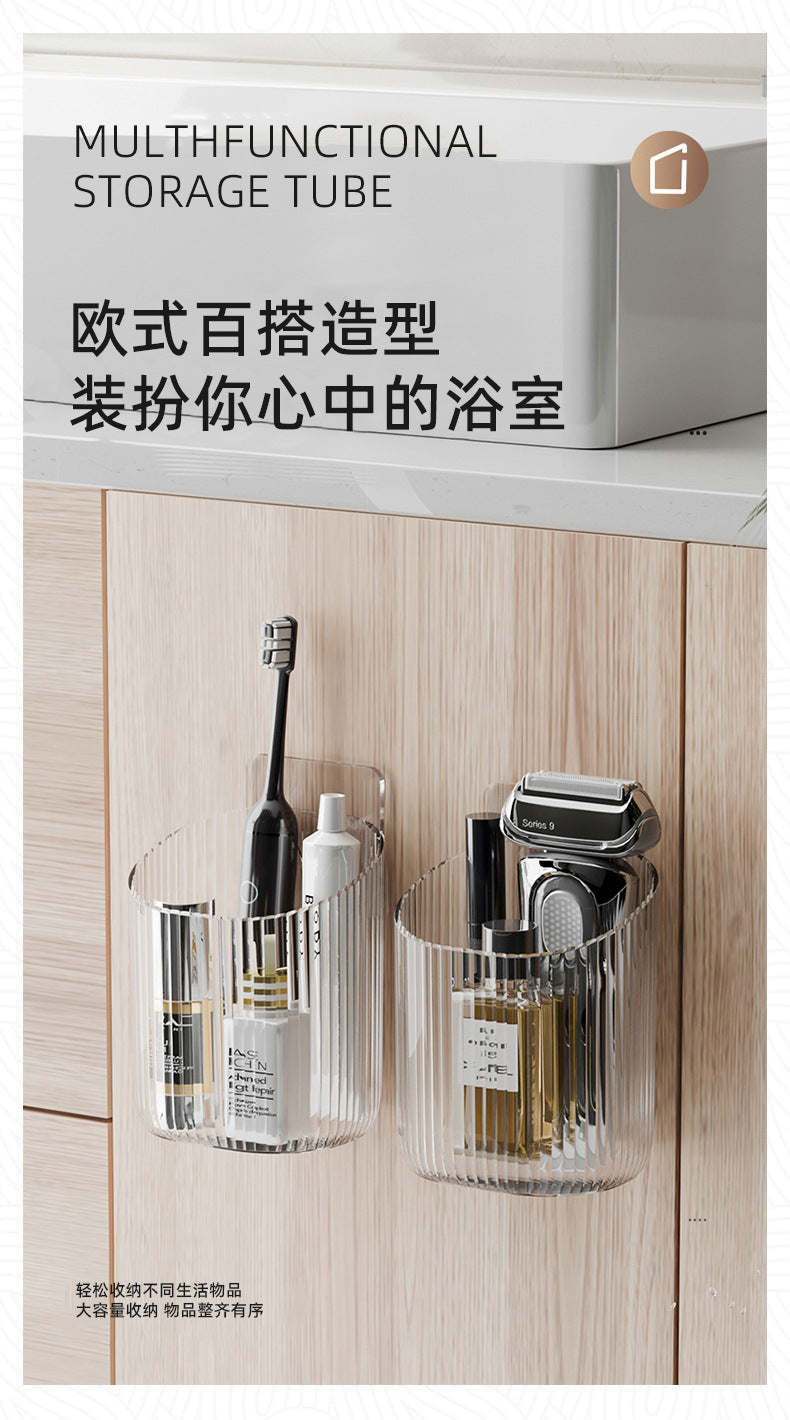 Toilet Shelf Wall-mounted Toilet Washstand Wall-mounted Toilet Cosmetics Hole-free Storage Box Toothbrush