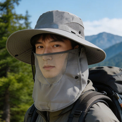 Sun Protection Hat for Men, New Style Cycling Sun Hat, Outdoor Face-Covering Fisherman Hat, Summer Breathable Hat for Men, Cross-Border Wholesale
