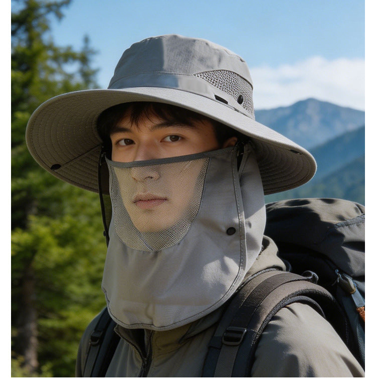 Sun Protection Hat for Men, New Style Cycling Sun Hat, Outdoor Face-Covering Fisherman Hat, Summer Breathable Hat for Men, Cross-Border Wholesale