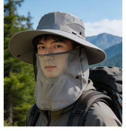 Sun Protection Hat for Men, New Style Cycling Sun Hat, Outdoor Face-Covering Fisherman Hat, Summer Breathable Hat for Men, Cross-Border Wholesale