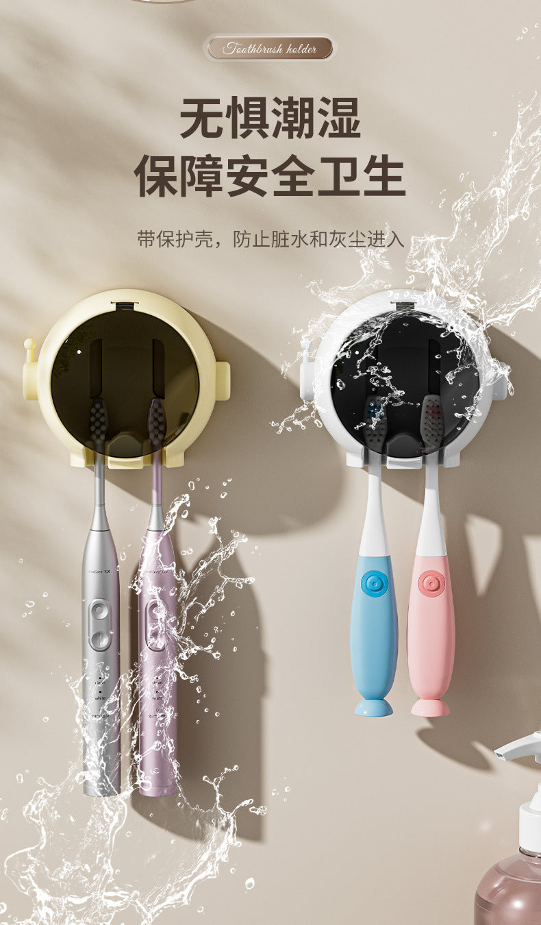 Cartoon Toothbrush Storage Rack Wall-mounted Bathroom Electric Toothbrush Storage Rack Punch-free Bathroom Wall Rack