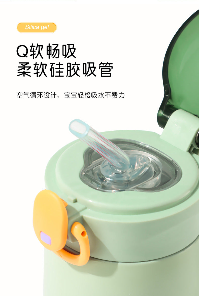 Insulated Cup for Women, High Appearance Value, Wholesale 304 Stainless Steel Portable Insulated Cup, Children's Pop-Top Insulated Water Cup with Straw