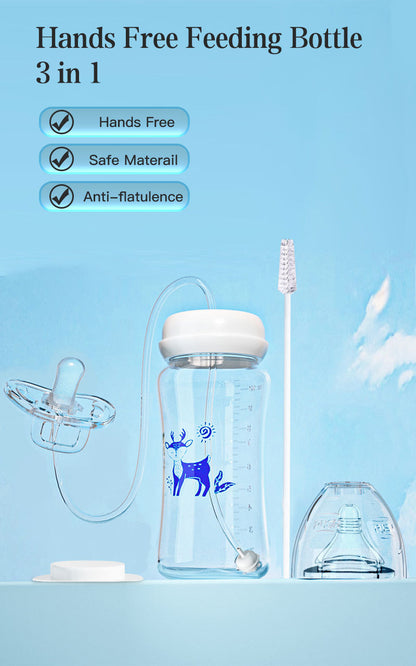 Amazon's Popular Creative Baby Bottle Hands-Free Feeding Device Wide-Mouth Pp Baby Bottle 300ml