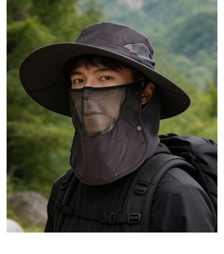 Sun Protection Hat for Men, New Style Cycling Sun Hat, Outdoor Face-Covering Fisherman Hat, Summer Breathable Hat for Men, Cross-Border Wholesale