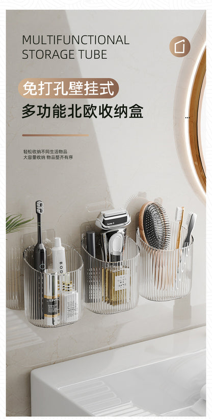 Toilet Shelf Wall-mounted Toilet Washstand Wall-mounted Toilet Cosmetics Hole-free Storage Box Toothbrush
