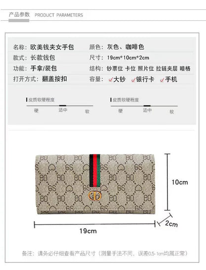 Long Wallet for Women 2024 New Fashion Simple Foldableing Multi-Functional Hand Wallet Card Holder Two-In-One Wallet