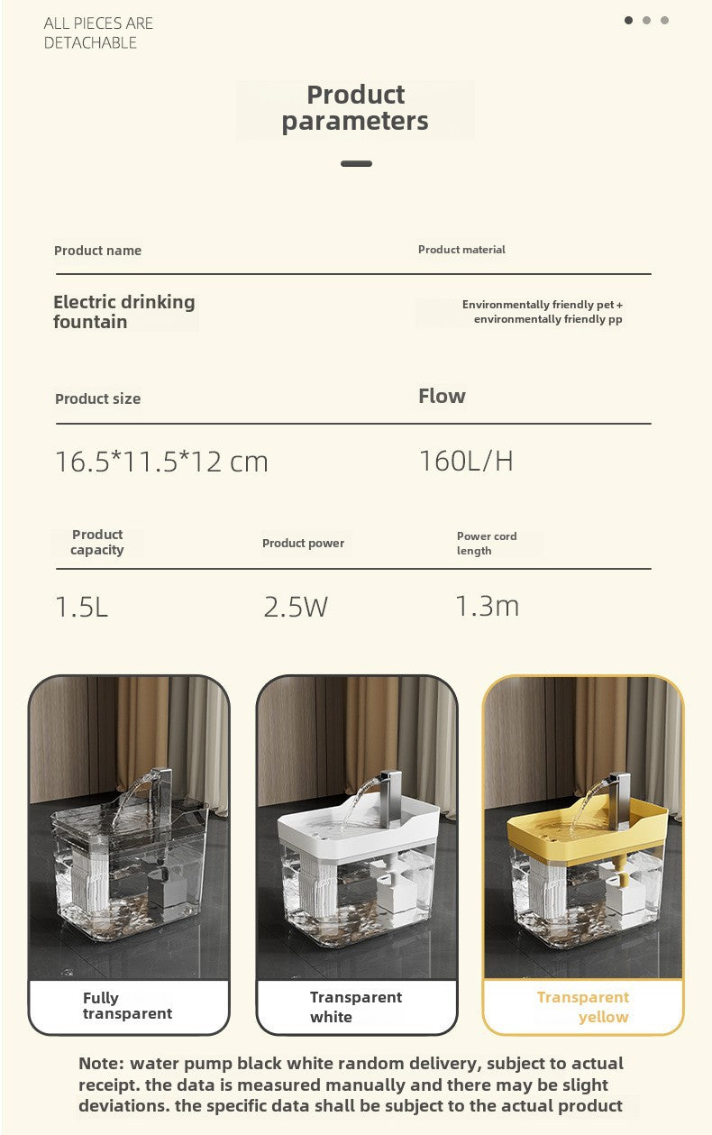 Pet Water Dispenser, Cat Flowing Water Dispenser, Silent Large-Capacity Dog Circulating Automatic Plastic Water Feeder Wholesale