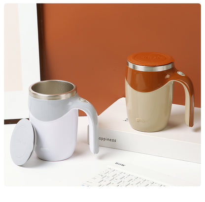 Automatic Mixing Cup Stainless Steel Rechargeable Lazy Coffee Cup Office Brewing Magnetic Rotating Battery Cup