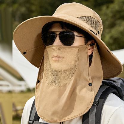 Sun Protection Hat for Men, New Style Cycling Sun Hat, Outdoor Face-Covering Fisherman Hat, Summer Breathable Hat for Men, Cross-Border Wholesale