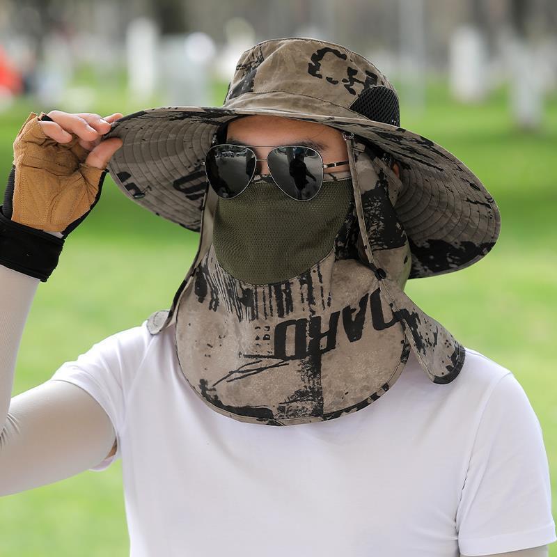 Sun Protection Hat for Men, New Style Cycling Sun Hat, Outdoor Face-Covering Fisherman Hat, Summer Breathable Hat for Men, Cross-Border Wholesale