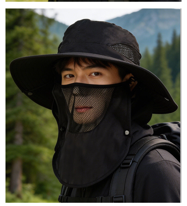 Sun Protection Hat for Men, New Style Cycling Sun Hat, Outdoor Face-Covering Fisherman Hat, Summer Breathable Hat for Men, Cross-Border Wholesale