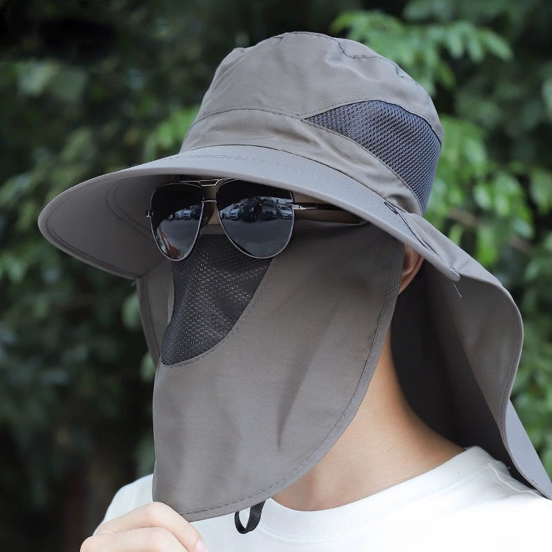 Sun Protection Hat for Men, New Style Cycling Sun Hat, Outdoor Face-Covering Fisherman Hat, Summer Breathable Hat for Men, Cross-Border Wholesale