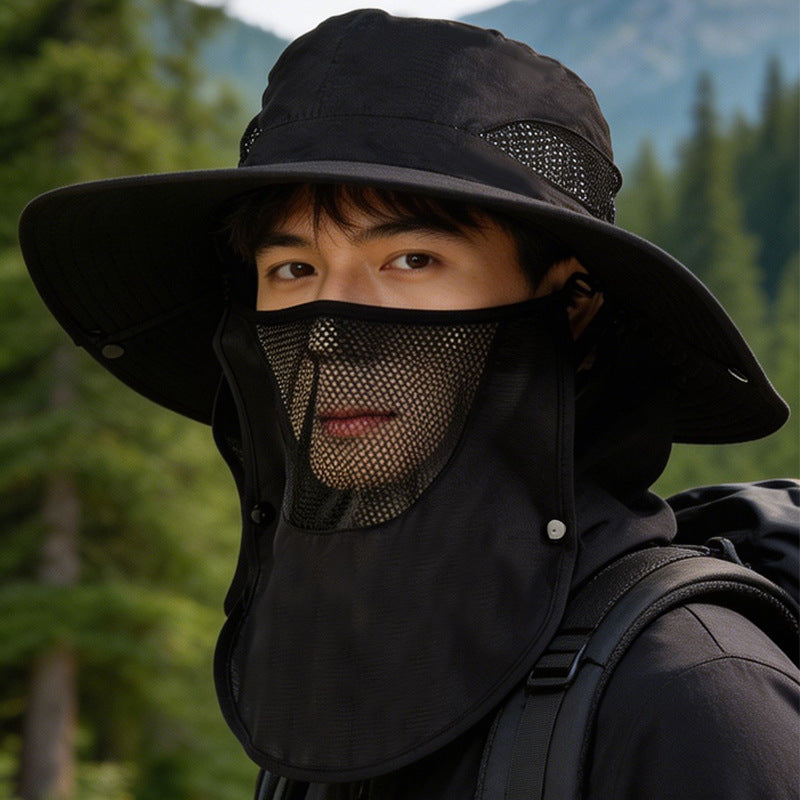 Sun Protection Hat for Men, New Style Cycling Sun Hat, Outdoor Face-Covering Fisherman Hat, Summer Breathable Hat for Men, Cross-Border Wholesale