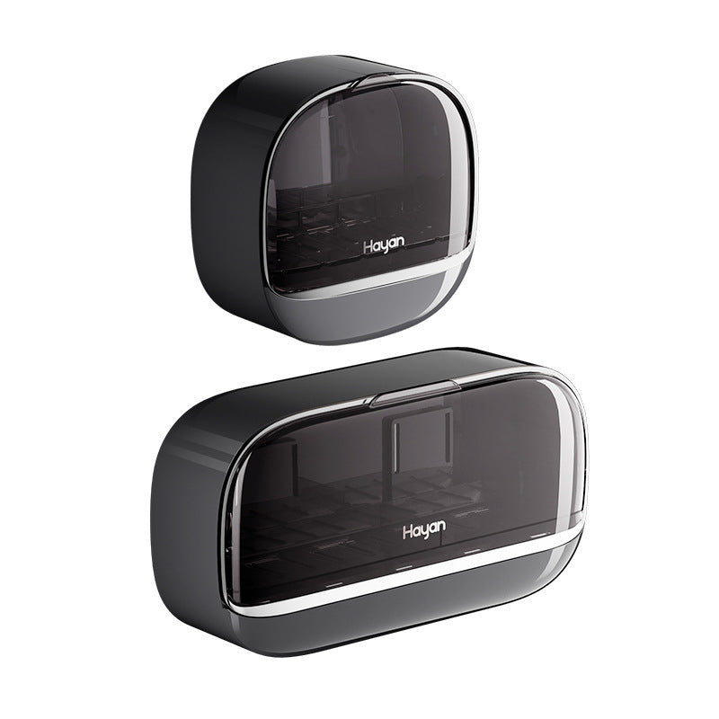 Double-compartment Soap Box Flip Cover Non-perforated Wall-mounted Draining Soap Box Bathroom Household High-end Light Luxury Storage Box