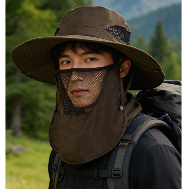 Sun Protection Hat for Men, New Style Cycling Sun Hat, Outdoor Face-Covering Fisherman Hat, Summer Breathable Hat for Men, Cross-Border Wholesale