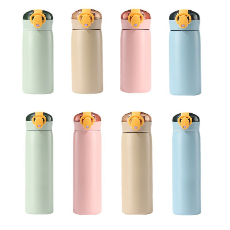 Insulated Cup for Women, High Appearance Value, Wholesale 304 Stainless Steel Portable Insulated Cup, Children's Pop-Top Insulated Water Cup with Straw