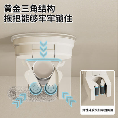 Suction Cup Mop Holder, No-Drill Wall-Mounted Broom and Mop Clip Hook Holder, Bathroom Wall Storage Solution