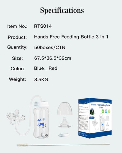 Amazon's Popular Creative Baby Bottle Hands-Free Feeding Device Wide-Mouth Pp Baby Bottle 300ml