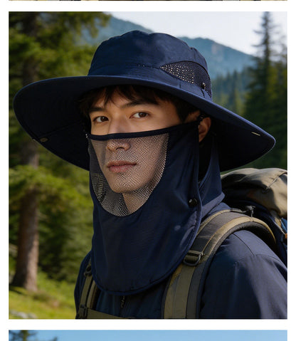 Sun Protection Hat for Men, New Style Cycling Sun Hat, Outdoor Face-Covering Fisherman Hat, Summer Breathable Hat for Men, Cross-Border Wholesale