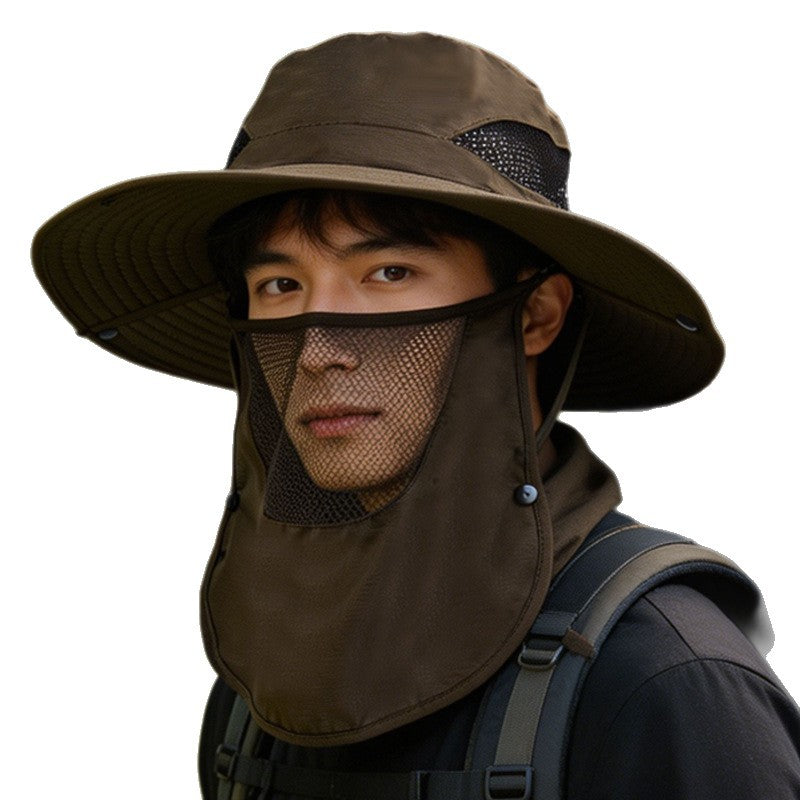 Sun Protection Hat for Men, New Style Cycling Sun Hat, Outdoor Face-Covering Fisherman Hat, Summer Breathable Hat for Men, Cross-Border Wholesale