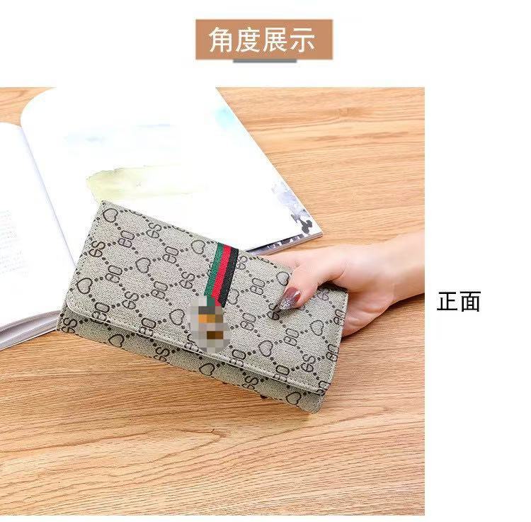 Long Wallet for Women 2024 New Fashion Simple Foldableing Multi-Functional Hand Wallet Card Holder Two-In-One Wallet