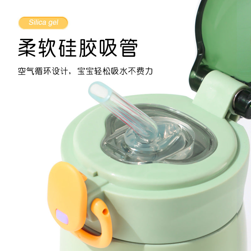 Insulated Cup for Women, High Appearance Value, Wholesale 304 Stainless Steel Portable Insulated Cup, Children's Pop-Top Insulated Water Cup with Straw