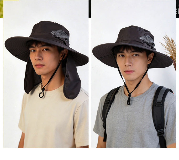 Sun Protection Hat for Men, New Style Cycling Sun Hat, Outdoor Face-Covering Fisherman Hat, Summer Breathable Hat for Men, Cross-Border Wholesale