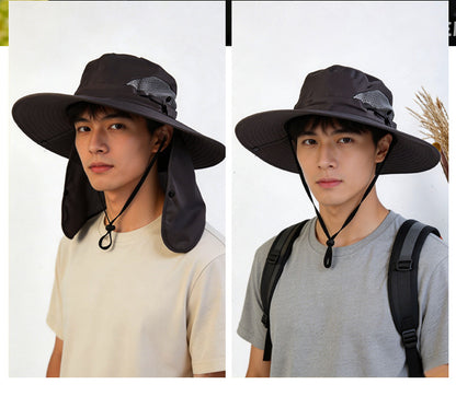 Sun Protection Hat for Men, New Style Cycling Sun Hat, Outdoor Face-Covering Fisherman Hat, Summer Breathable Hat for Men, Cross-Border Wholesale