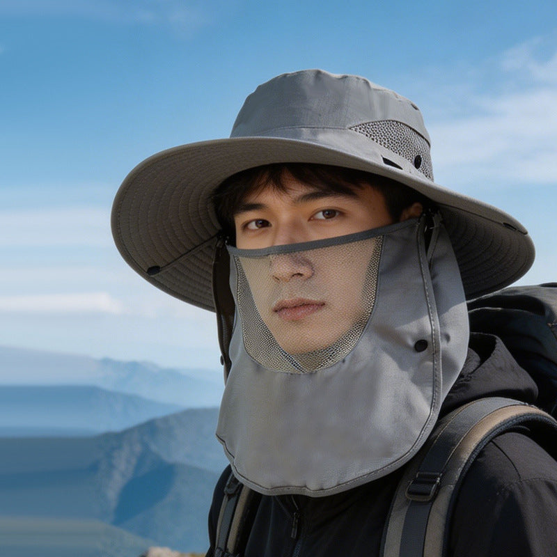 Sun Protection Hat for Men, New Style Cycling Sun Hat, Outdoor Face-Covering Fisherman Hat, Summer Breathable Hat for Men, Cross-Border Wholesale