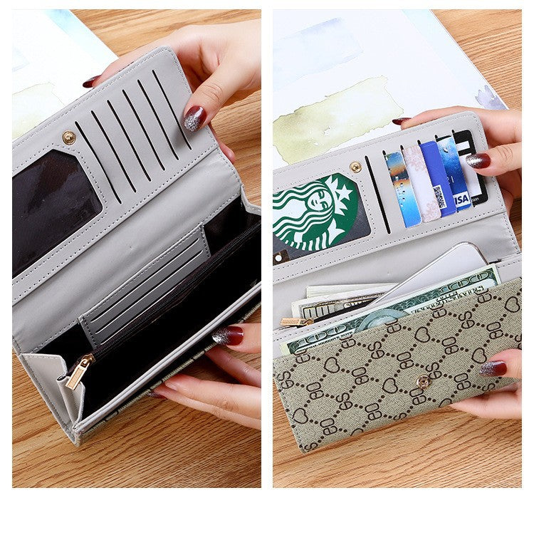 Long Wallet for Women 2024 New Fashion Simple Foldableing Multi-Functional Hand Wallet Card Holder Two-In-One Wallet