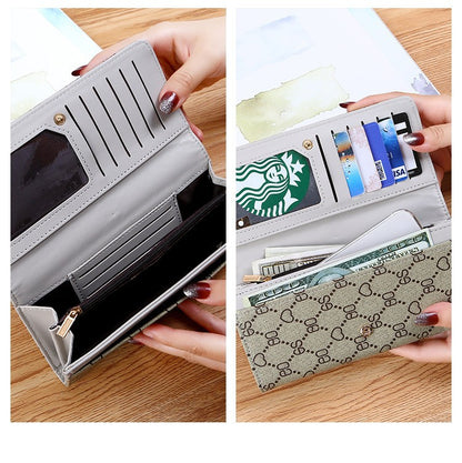 Long Wallet for Women 2024 New Fashion Simple Foldableing Multi-Functional Hand Wallet Card Holder Two-In-One Wallet
