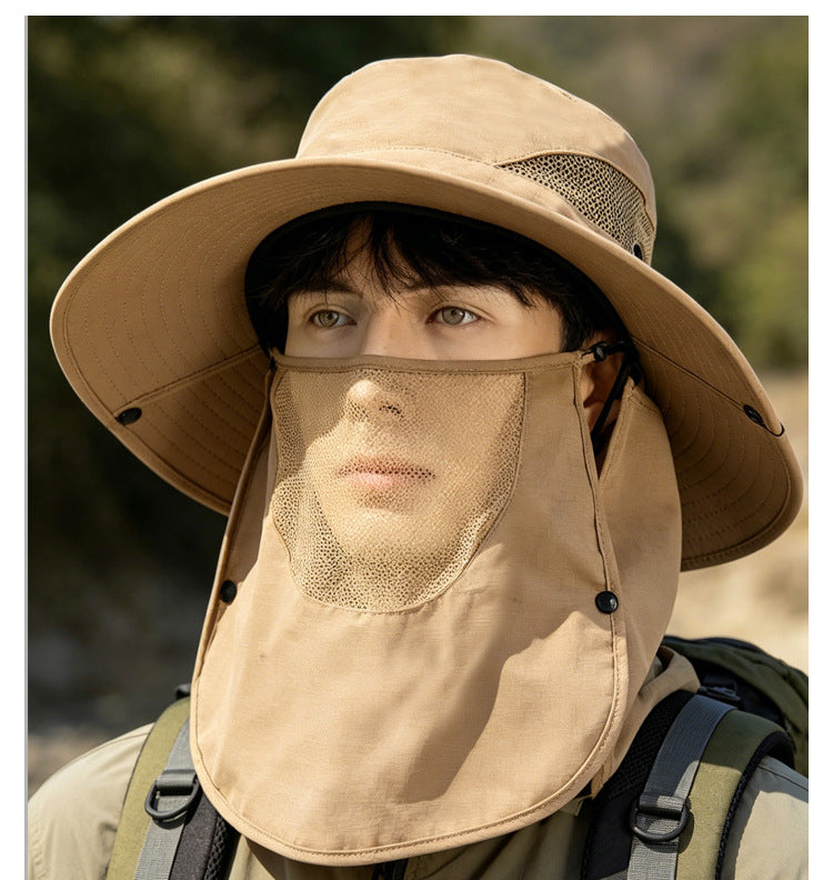Sun Protection Hat for Men, New Style Cycling Sun Hat, Outdoor Face-Covering Fisherman Hat, Summer Breathable Hat for Men, Cross-Border Wholesale