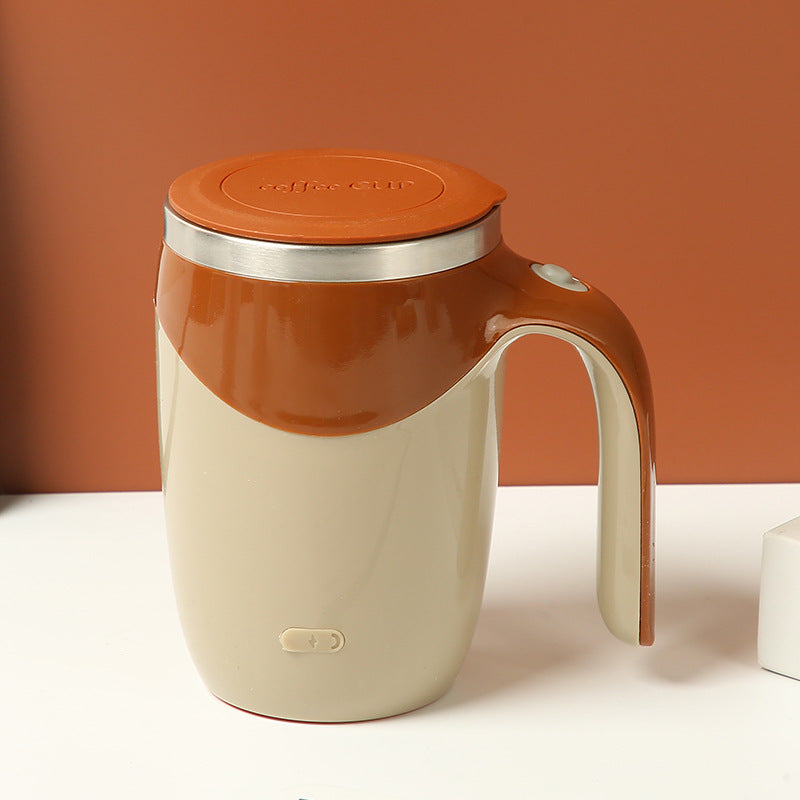 Automatic Mixing Cup Stainless Steel Rechargeable Lazy Coffee Cup Office Brewing Magnetic Rotating Battery Cup