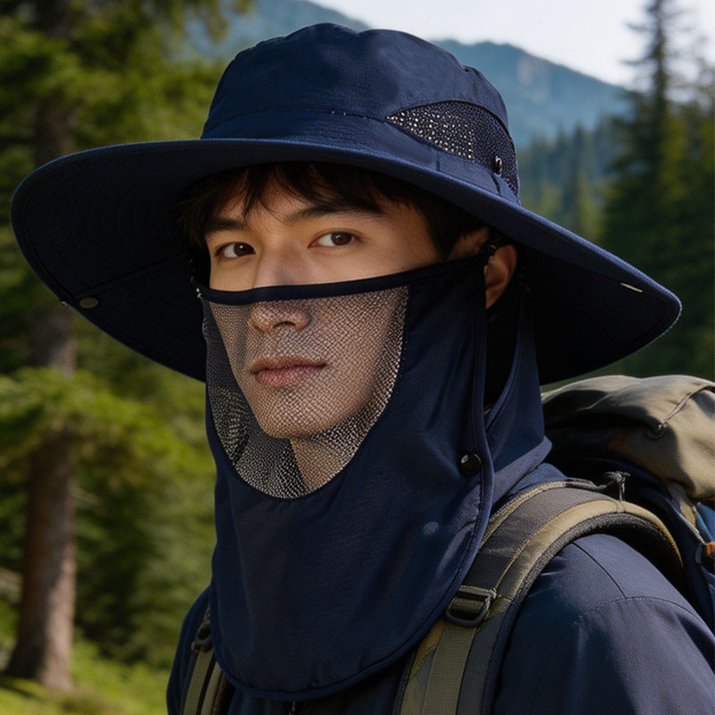 Sun Protection Hat for Men, New Style Cycling Sun Hat, Outdoor Face-Covering Fisherman Hat, Summer Breathable Hat for Men, Cross-Border Wholesale