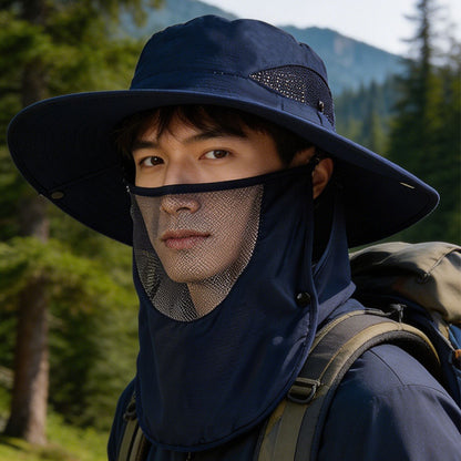 Sun Protection Hat for Men, New Style Cycling Sun Hat, Outdoor Face-Covering Fisherman Hat, Summer Breathable Hat for Men, Cross-Border Wholesale
