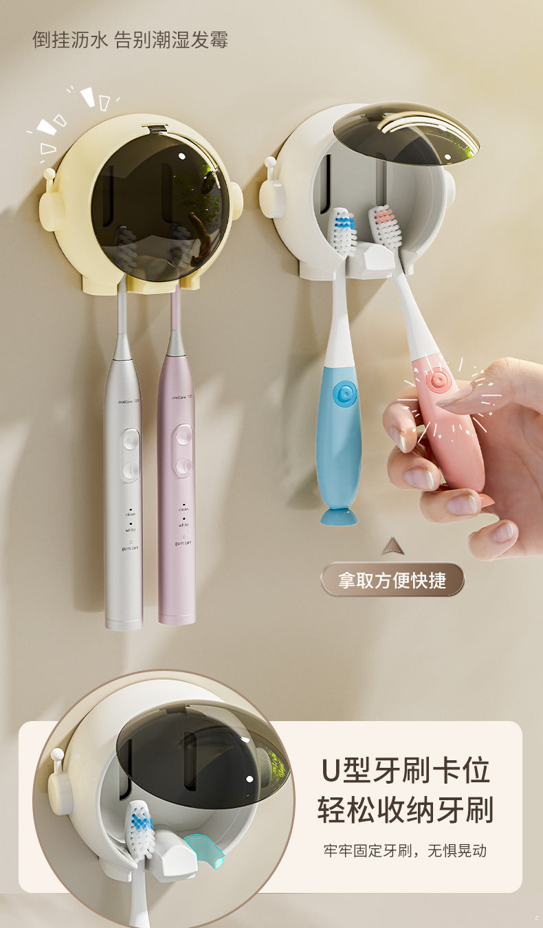 Cartoon Toothbrush Storage Rack Wall-mounted Bathroom Electric Toothbrush Storage Rack Punch-free Bathroom Wall Rack