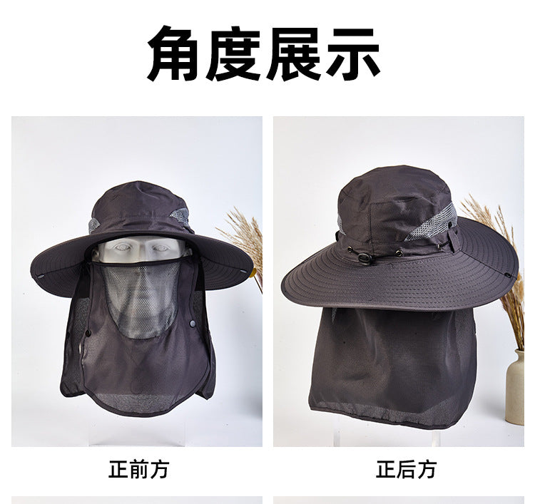 Sun Protection Hat for Men, New Style Cycling Sun Hat, Outdoor Face-Covering Fisherman Hat, Summer Breathable Hat for Men, Cross-Border Wholesale