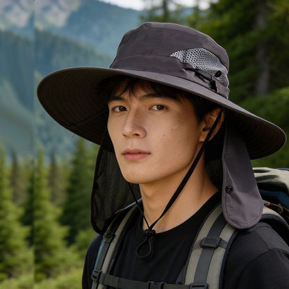 Sun Protection Hat for Men, New Style Cycling Sun Hat, Outdoor Face-Covering Fisherman Hat, Summer Breathable Hat for Men, Cross-Border Wholesale