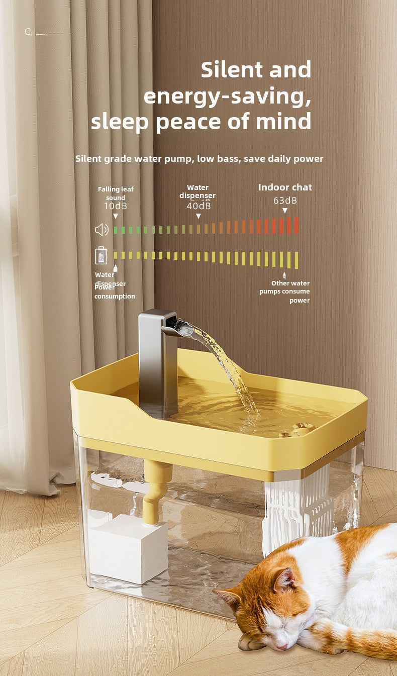 Pet Water Dispenser, Cat Flowing Water Dispenser, Silent Large-Capacity Dog Circulating Automatic Plastic Water Feeder Wholesale