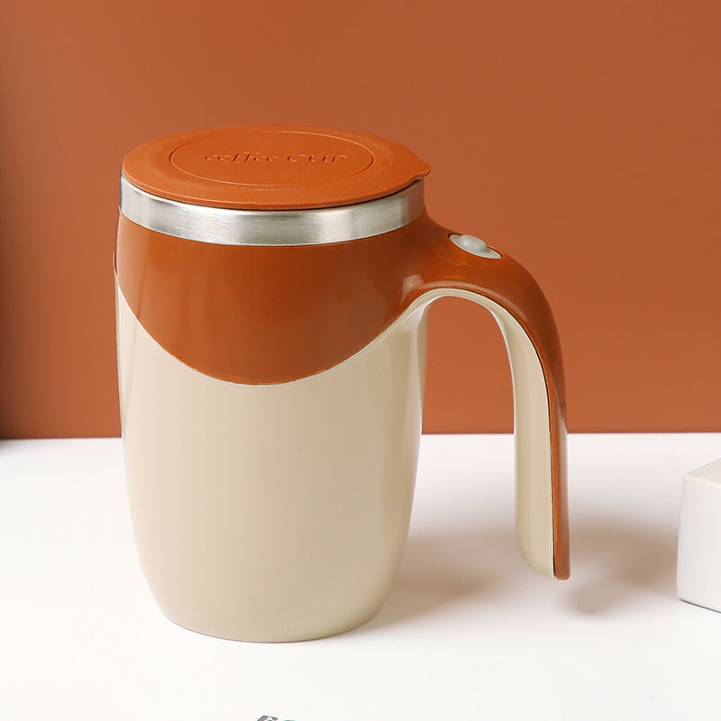 Automatic Mixing Cup Stainless Steel Rechargeable Lazy Coffee Cup Office Brewing Magnetic Rotating Battery Cup