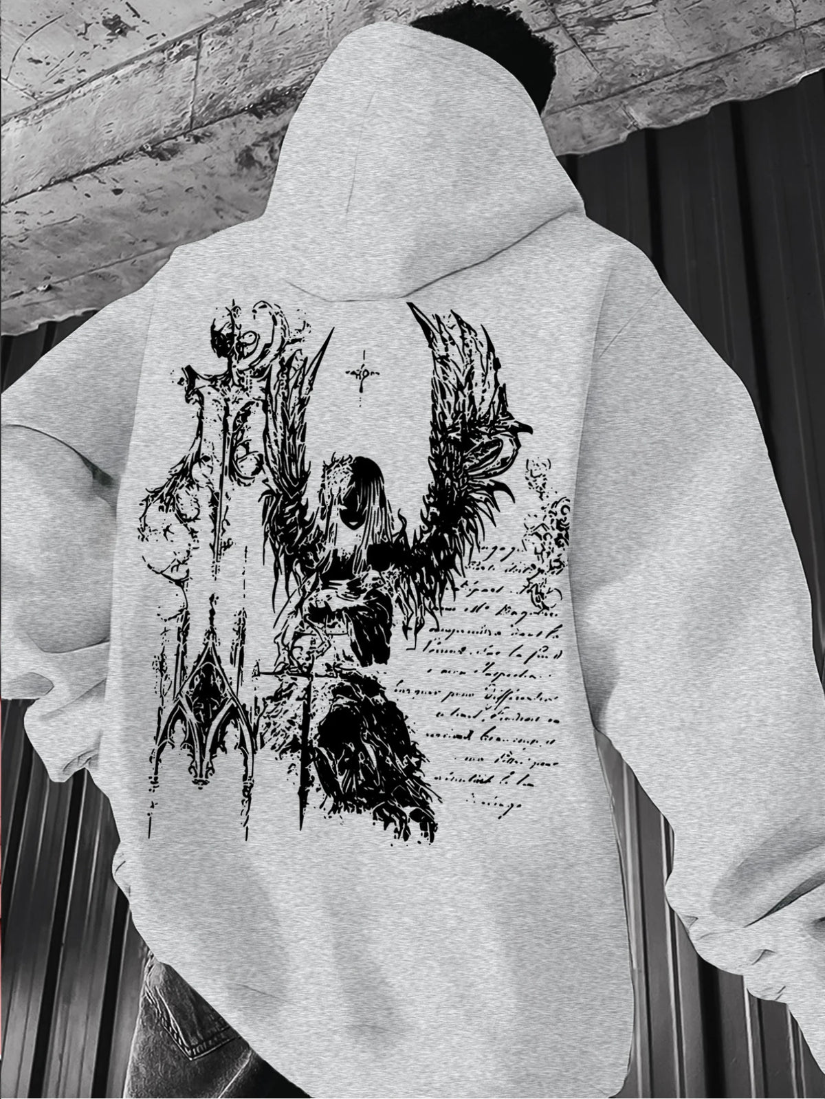 Men'S Dark Gothic Hoodie - Red Pullover Sweatshirt with Front & Back Graphic Prints, Regular Fit Hooded Sweatshirt for Everyday
