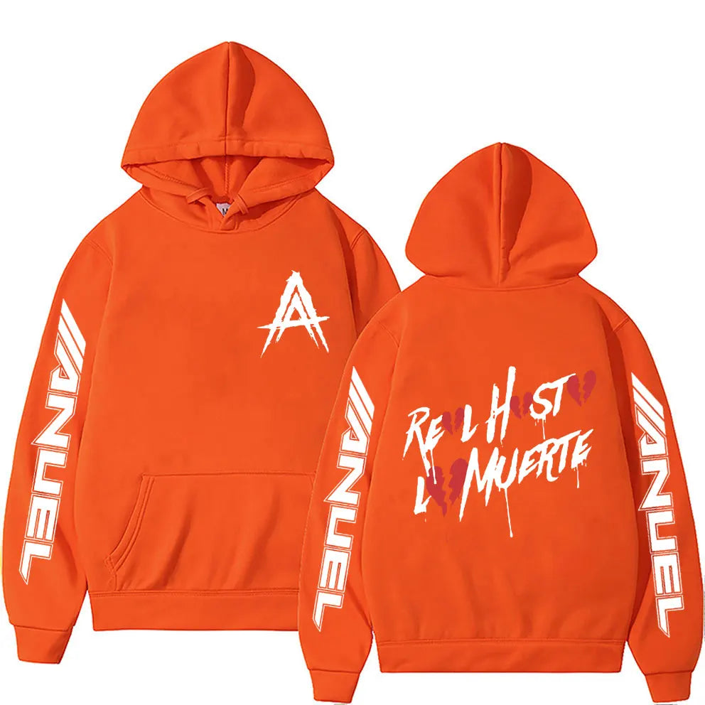Hot Sale Rapper Anuel AA Real Hasta La Muerte Hoodie Men Women Fashion Aesthetic Hip Hop Sweatshirts Oversized Pullovers Hoodies